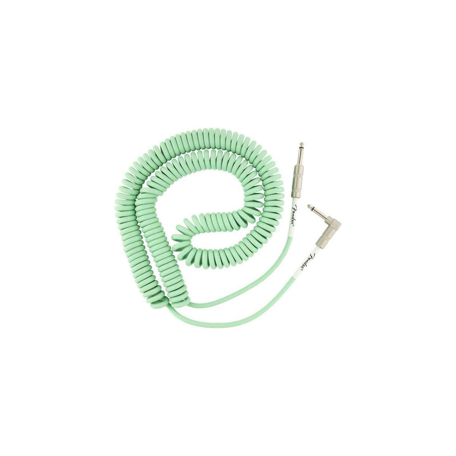 Original Series Coiled Instrument Cable, Guitar Cable, Stocking Stuffers, Guitar Accessories, with Limited, Straight/Angle, Surf Green, 30ft