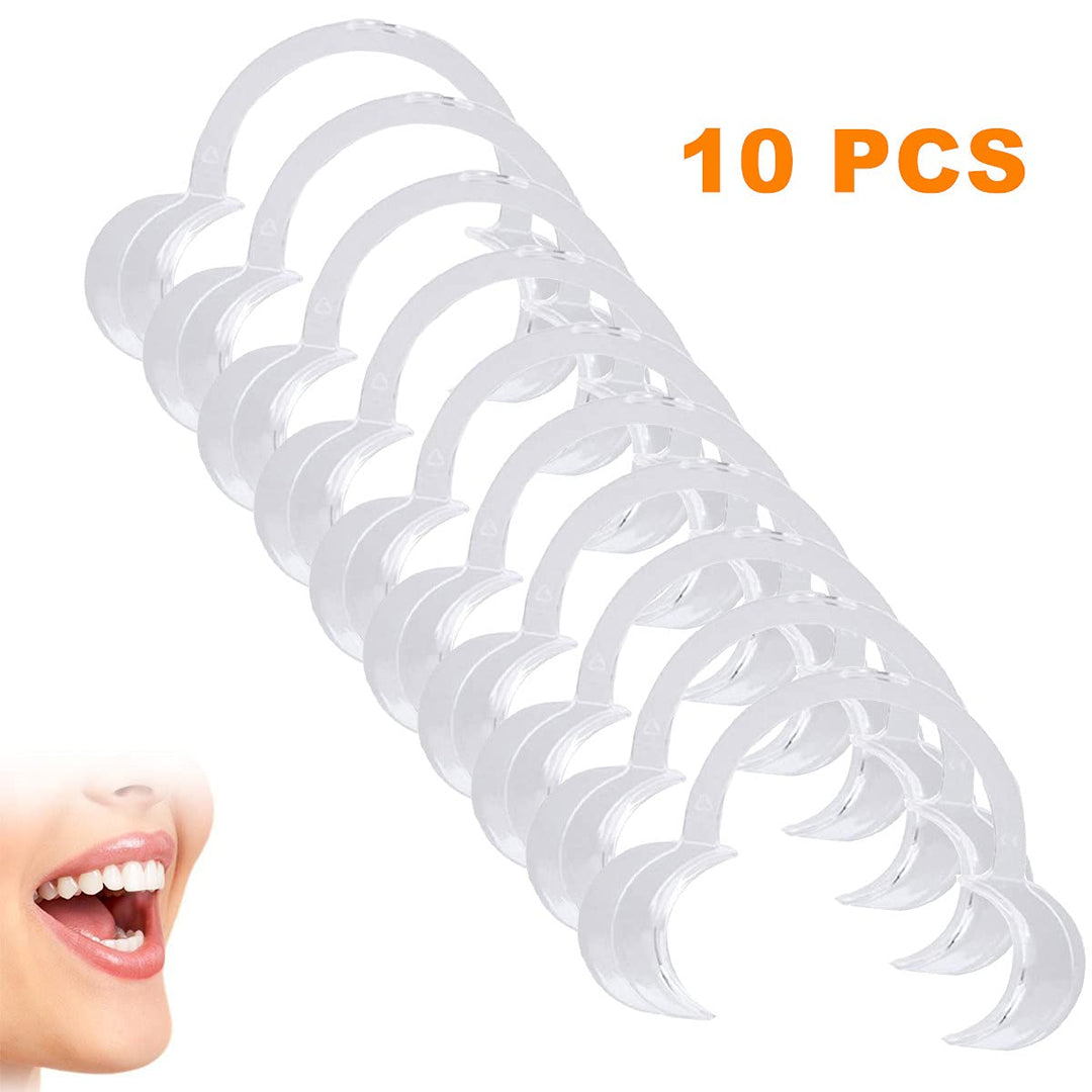 10 Pieces (Size M) C-Shape Cheek Retractor, Disposable Mouth Opener for Dental Teeth Whitening Mouth Guard or Speak Out Game
