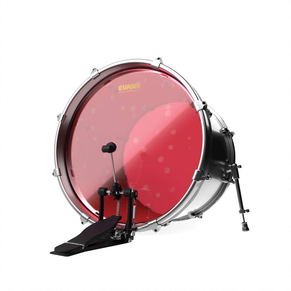 Hydraulic Drum Heads - BD20HR - Bass Drum Head with Layer of Oil - Supresses Unwanted Overtones - Ideal for Rock & Gospel - Red, 20 Inch