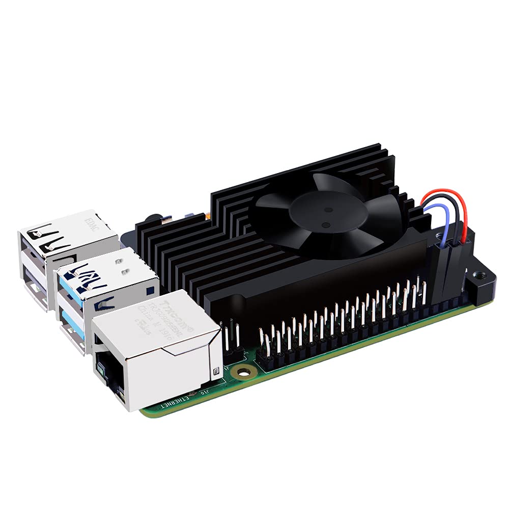 Aluminum Heatsink with PWM Controllable Fan for Raspberry Pi 4, Pi 4 Armor Lite Heatsink with PWM Speed Control Fan for Raspberry Pi 4 Model B