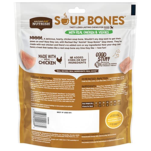 Rachael Ray Soup Bones Dog Treats, Chicken & Veggies Flavor, 6 Bones