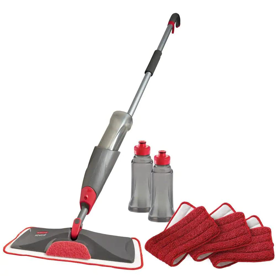 Reveal Spray Microfiber Floor Cleaning Kit for Laminate & Hardwood Floors, Spray Mop with Reusable Washable Pads, Commercial