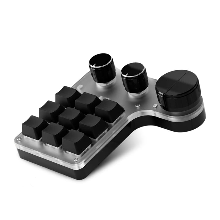 Mini Macro Mechanical Gaming Keyboard, 9 Keys 3 Knobs One Handed USB PC Keypad, Programmable Shortcut Custom Function, Dual Mode Connection, Gaming Keyboard!