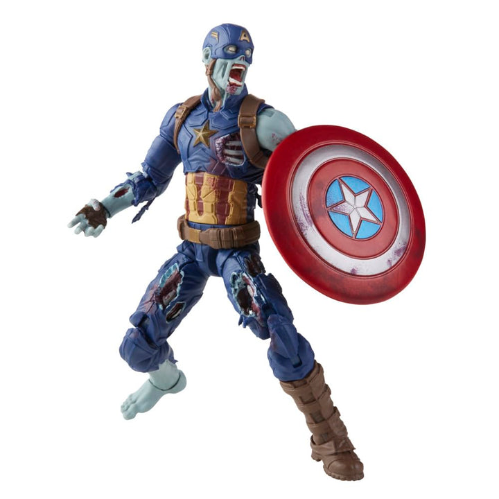 Avengers Legends Series 6-inch Scale Action Figure Toy Zombie Captain America, Premium Design, 1 Figure, and 1 Accessory