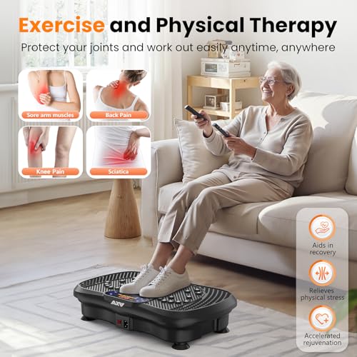 Vibration Plate Fitness Platform Exercise Machine Vibrating Lymphatic Drainage Shaking Full Body Shaker Workout Vibrate Stand Shake Board Sport Gym for Weight Loss Fat Burner for Women Men