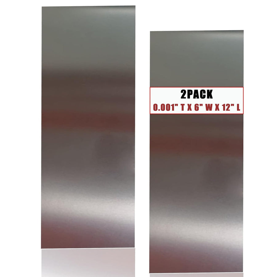 316 Stainless Steel Shim Stock, 0.001 Thickness x 6 Width x 12 Length, Stainless Steel Sheet Shim, 2 Pieces