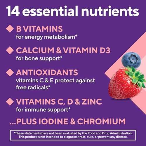 Womens Multivitamin Gummies, Berry Flavored Daily Vitamins for Women with Vitamins A, C, D, E, B-6 and B-12, 150 Count, 75 Day Supply, 150 Count