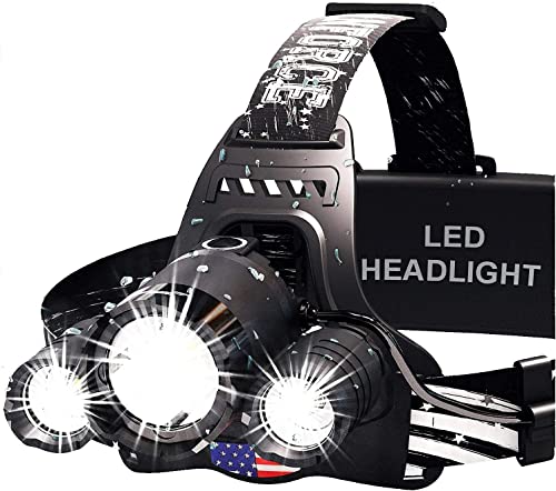 Headlamp. USB Rechargeable LED Head Lamp. Ultra Bright CREE 1080 Lumen Headlamp Flashlight + Red Light. HeadLamps for Adults, Camping, Outdoors & Hard Hat Light. Zoomable IPX54 Headlight