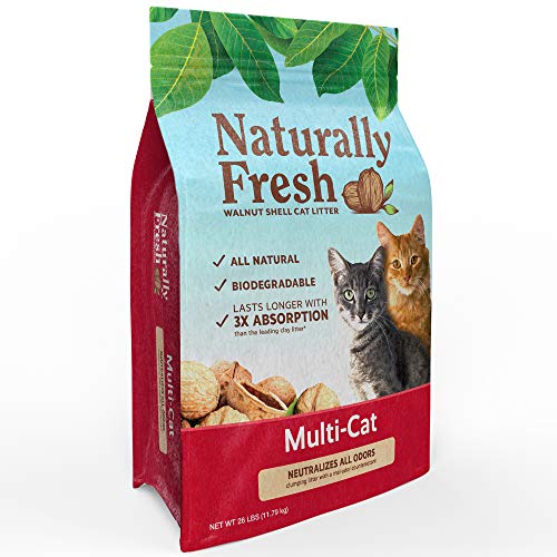 Cat Litter Made From Walnut Shells, Unscented, Multi-Cat, Upcycled, Low Dust, Sustainable, 26 Lbs
