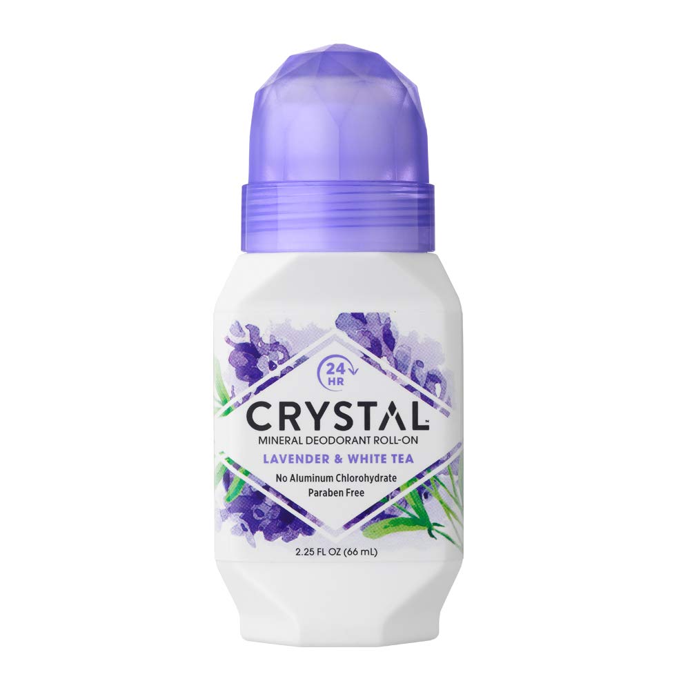 CRYSTAL essence Mineral Deodorant Roll-On - Lavender and White Tea (2.25 fl oz) - 12 Pack