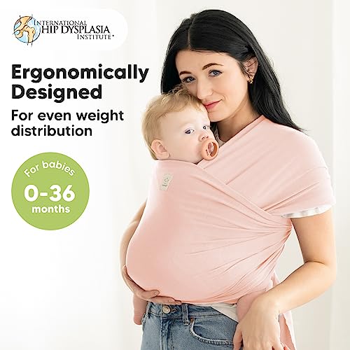 Baby Wrap Carrier - All in 1 Original Breathable Baby Sling, Lightweight Hands Free Baby Carrier Sling, Baby Carrier Wrap, Baby Carriers for Newborn, Infant (Dusty Pink)