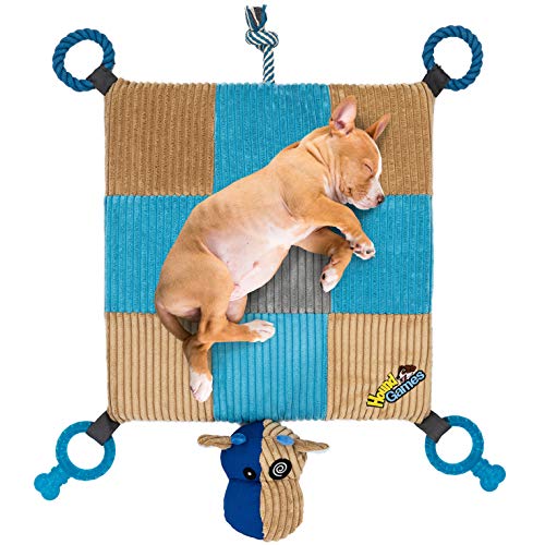 Puppy Teething Mat, Puppy Play Mat with Teething Toys, Puppy Playmat, Dog Chew Mat, Puppy Play Mat, Dog Playpen Accessories, Puppy Gear, Stuff for Puppies, Puppy Essentials - 20 X 20