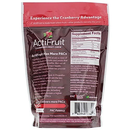 Enzymatic Therapy Actifruit With Cran-Max - 20 soft chews, 3 Pack