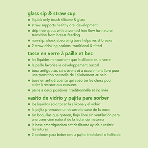 Glass Sip & Straw Cup, Light Aqua, 6 Months+, 4 ounces