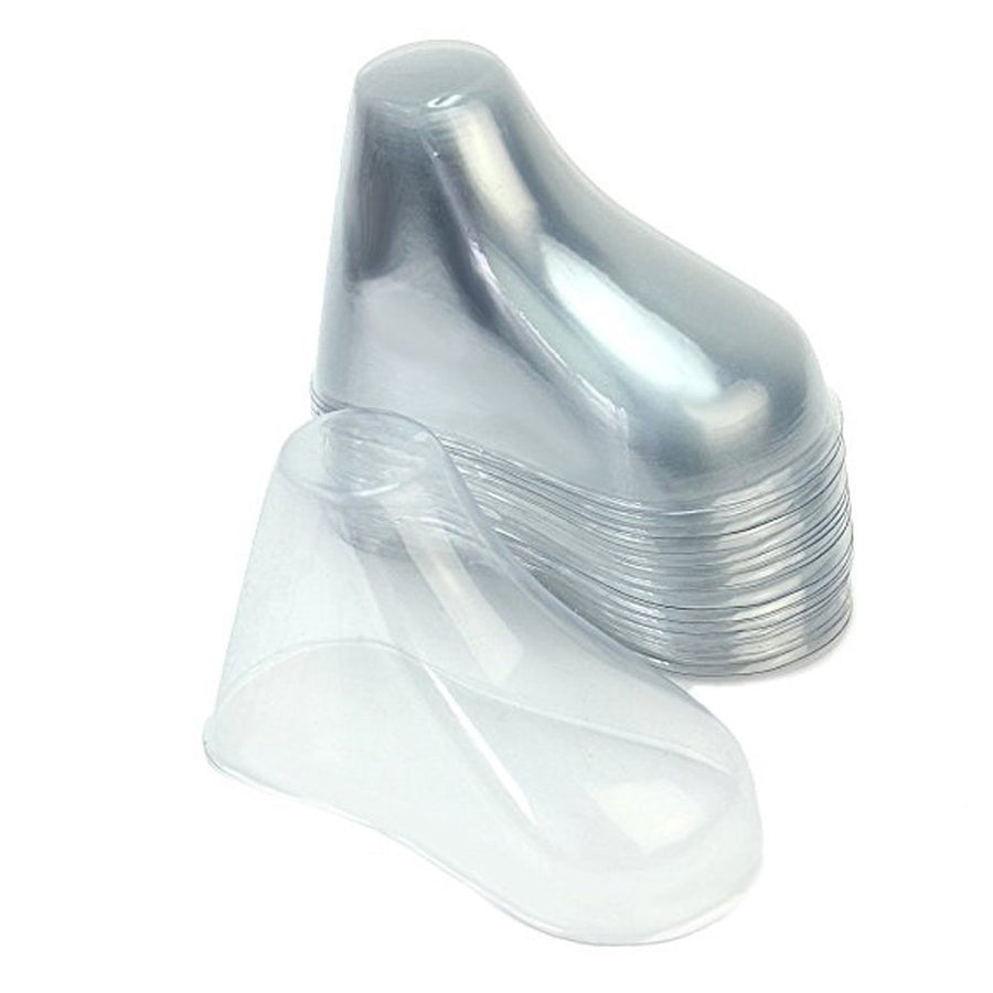 50Pcs/25 Pairs Clear Plastic Baby Feet Display Toddler Booties Socks Shoes Supports Shaper Stand Holder Showcase for Store and Home Use (9cm)
