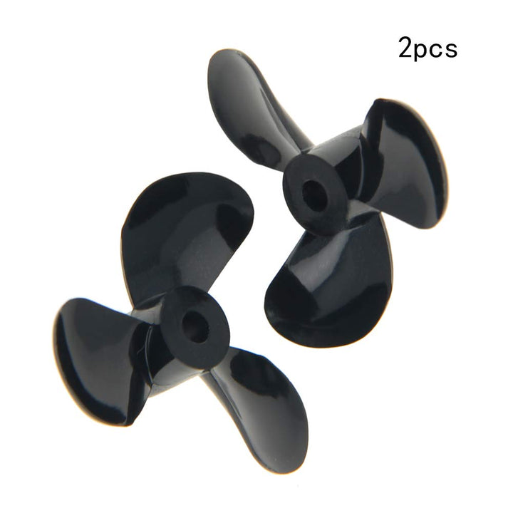 2Pcs RC Boat CCW Propeller 3mm Shaft 3 Vanes 32mm 5.1 P/D Fan Shape Pastic Black Rotating Propeller Props for RC Boat