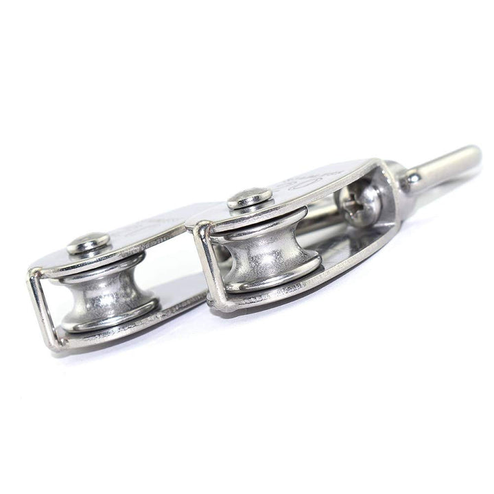 10Pcs M20 Single Pulley Block(20mm), 304 Stainless Steel Hanging Wire Pulley Roller, Swivel Lifting Wire Rope Cable Towing Wheel - Loading 75kg/165lbs