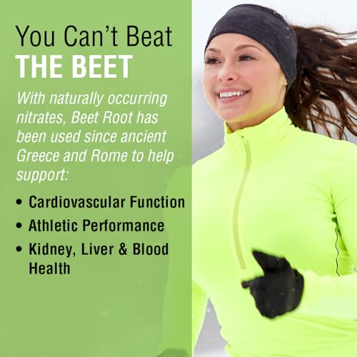 Beet Root 605mg | May Support Cardiovascular Health & Athletic Performance, Kidney, Liver & Blood Health | Non-GMO | Vegan | 100 VegCaps