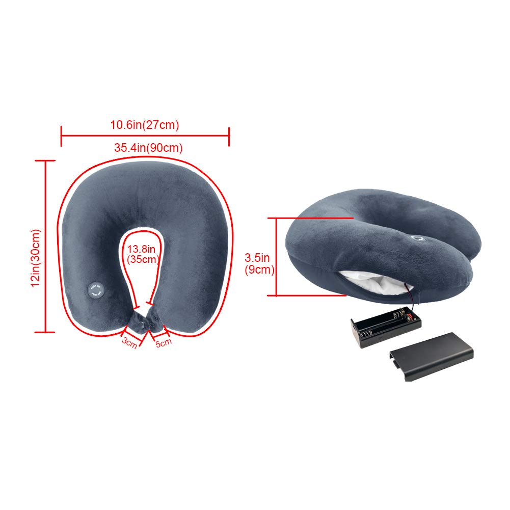 Vibrating Neck Pillow Massage Therapy for Traveling Home Rest Neck Pillows for Pain Relief, Best Gift for Parents Purple