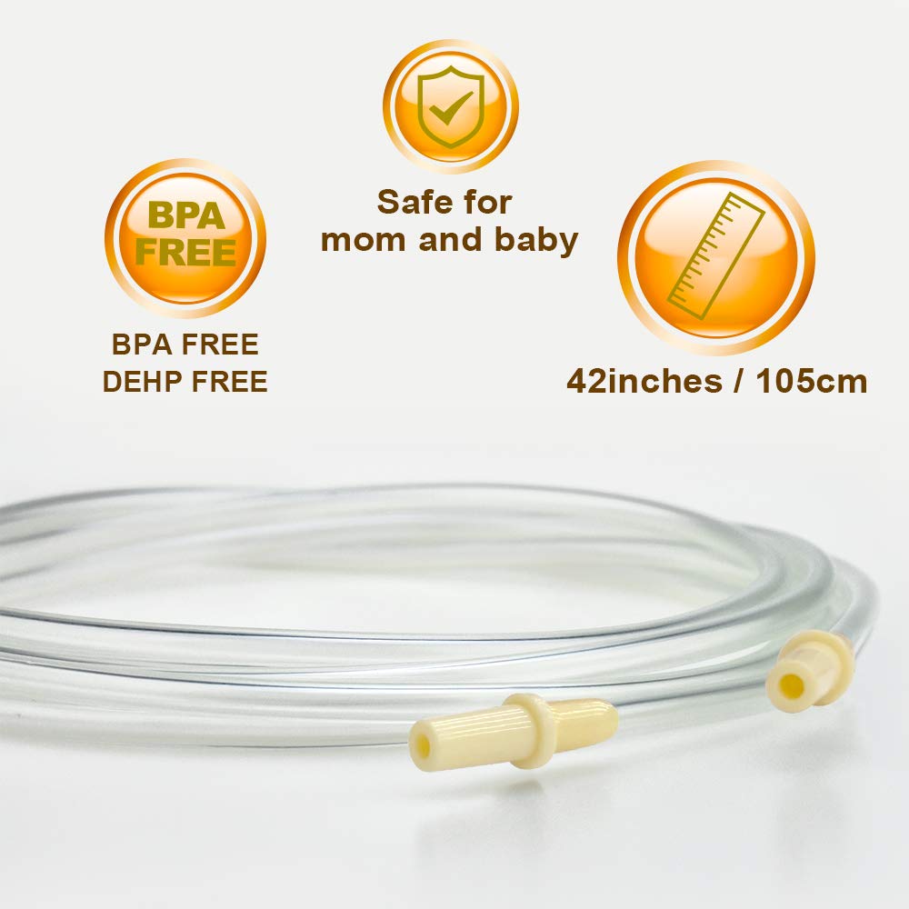 Tubing Compatible with Medela Replacement Tubing (Two Packs, 4 Tubes) 2 Valves and 2 Membranes for Medela Pump in Style Advanced Breast Pump Released After Jul 2006.Retail Pack Made