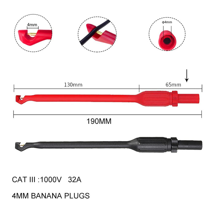 Multimeter Automotive Test Leads Kit with Insulation Wire Piercing Probe Set for 4mm Banana Extended Test Cable