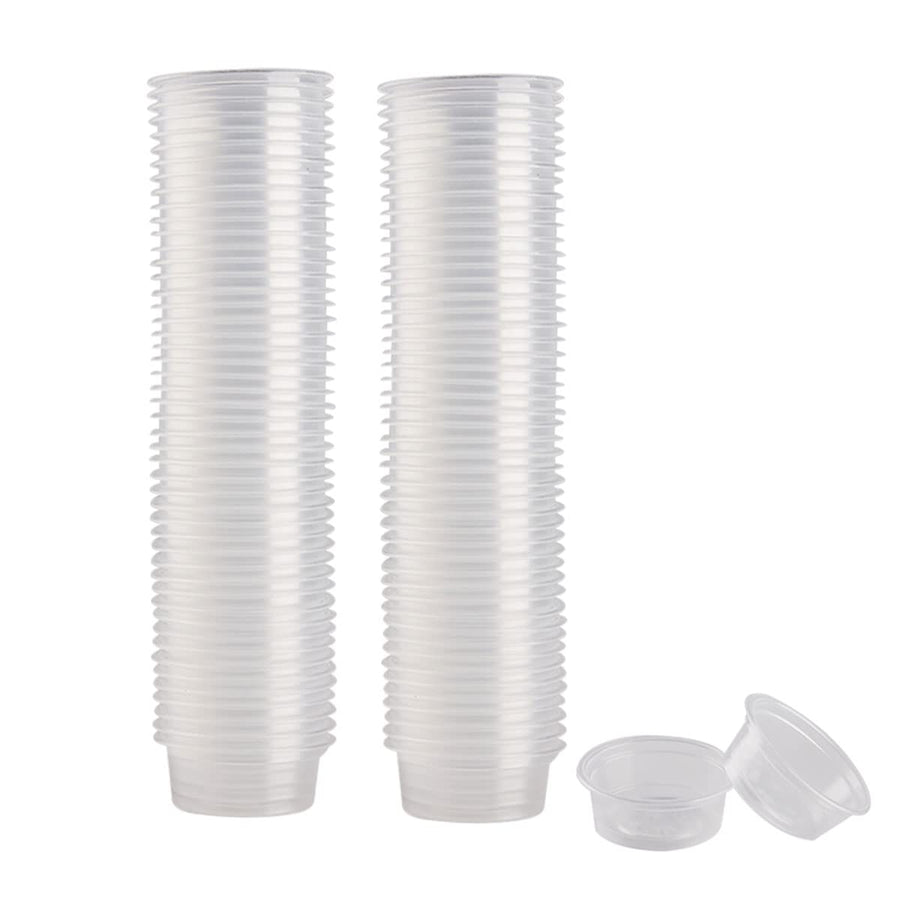 100 pcs Small Gecko Food and Water Cups Plastic Reptile Feeding Bowls Ledge Accessories for Crested Gecko Lizards Small Pets, 0.5 oz