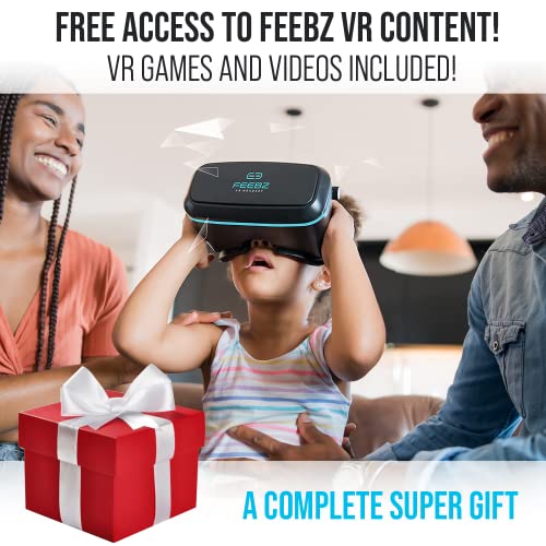 VR Headset for iPhone & Android 1.0 - for Kids | with Links to 3D VR Videos + VR Games for Android | Virtual Reality Goggles Set for Phones 4.5-6.5
