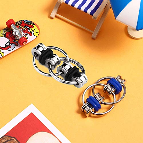 Fidget Toy Flippy Chain Stress Anxiety Relief Chain ADHD and ADD, Anxiety Relief Bike Chain Toys for Adults and Teens (3 PACK)