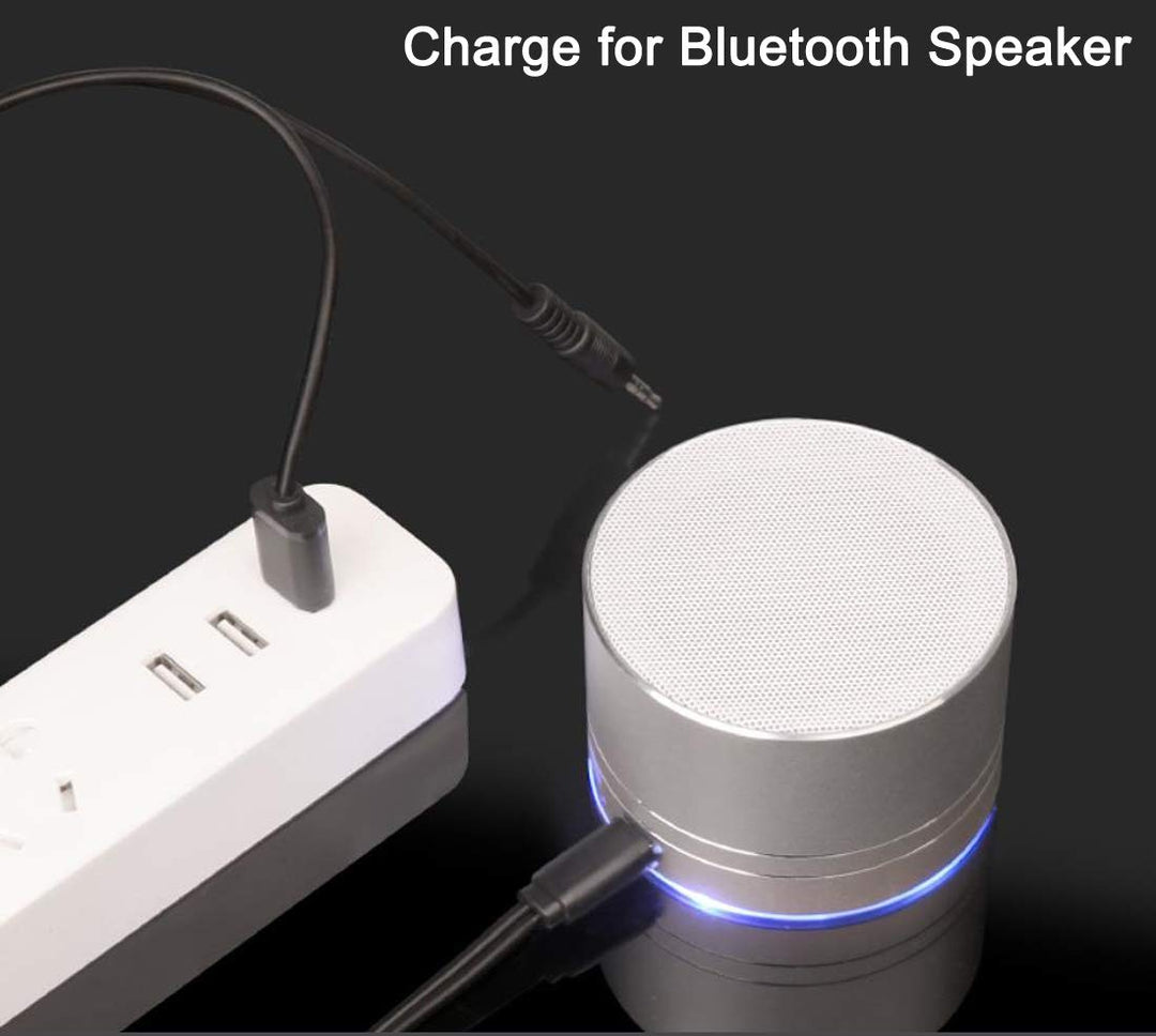 1x Micro USB 5pin to 3.5mm Audio Port Cable and USB-A Charge Cord for Bluetooth Speaker (Micro USB)