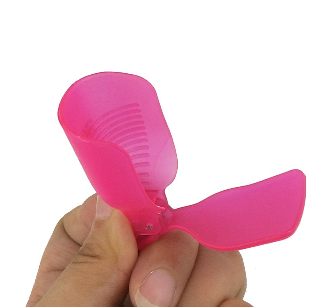 Pack of 10 Reusable Toenail Nail Art Soak Off Cap Clip UV Gel Polish Remover Tool (Hot Pink)