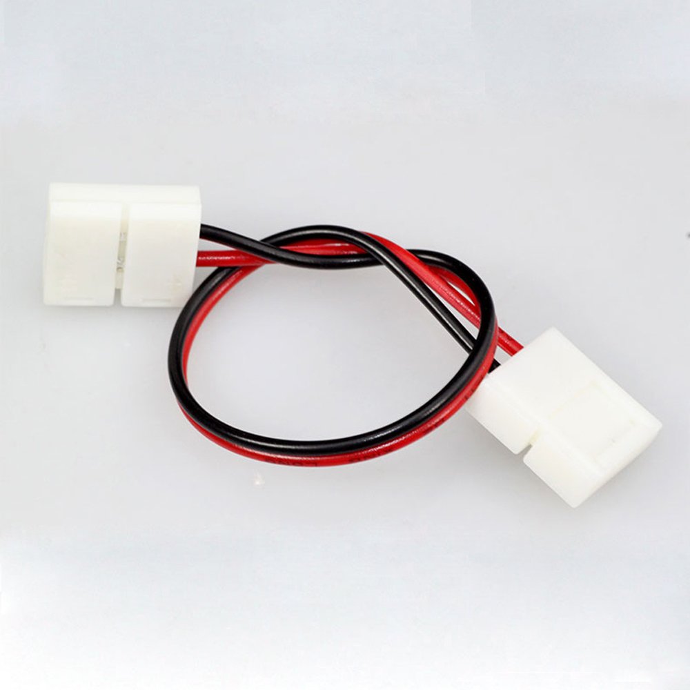 10PCS LED 5050 Single Colour Strip Light Connector 2 Pin Conductor 10 mm Wide Strip to Strip Jumper