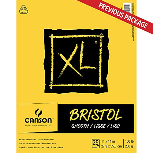 XL Series Bristol Paper, Smooth, Foldover Pad, 11x14 inches, 25 Sheets (100lb/260g) - Artist Paper for Adults and Students - Markers, Pen and Ink