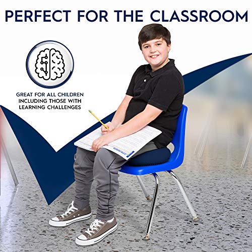 Bouncyband – Wiggle Seat – Blue, 13” D – Large Sensory Cushion for Kids Ages 6-18+ – Promotes Active Learning, Improves Student Productivity, Includes Easy-Inflation Pump