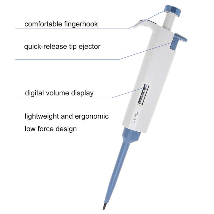 10ul Micropipette - Four E's Scientific 0.5-10ul Single-Channel Pipette High Accurate Variable Volume Pipettors