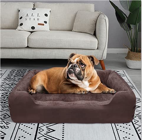 Dog Beds for Large Dogs, Rectangle Washable Comfortable and Breathable Pet Sofa Warming Orthopedic Dog Bed for Large Medium Dogs