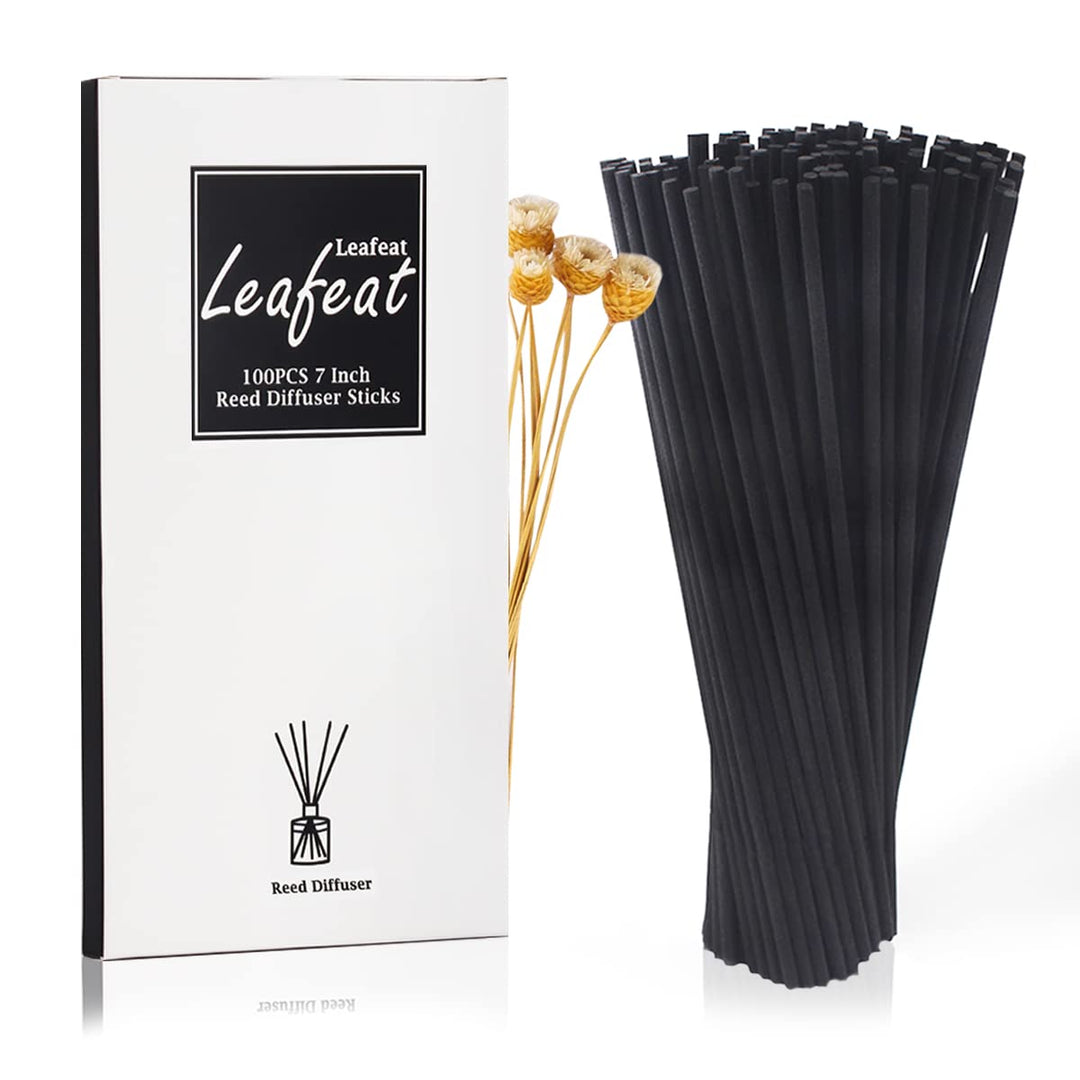100PCS Reed Diffuser,7 Inch Aromatherapy Diffuser Black Fiber Sticks-Black Reed Diffuser Sticks for Home Office Spa and Bedroom