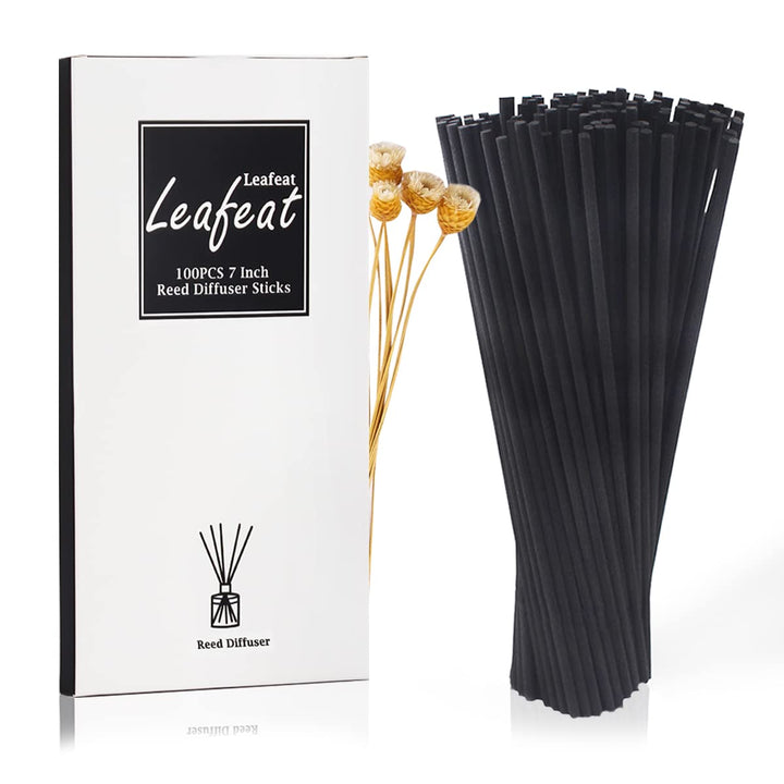 100PCS Reed Diffuser,7 Inch Aromatherapy Diffuser Black Fiber Sticks-Black Reed Diffuser Sticks for Home Office Spa and Bedroom