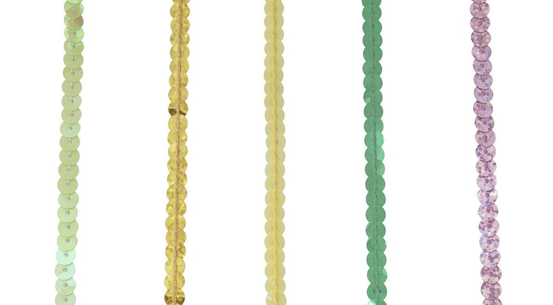 Mixed 12 Colors 5mm Flat Sequin Trim String Sequins for DIY Craft Embellishments