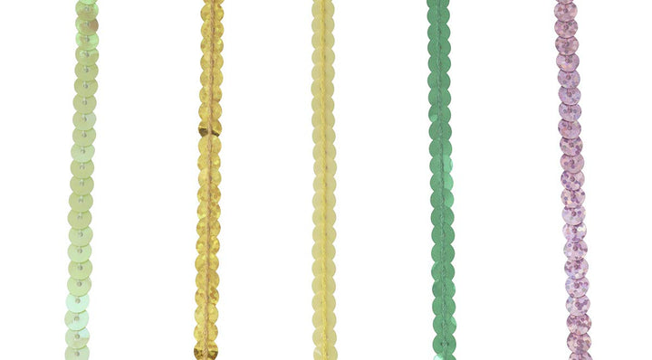 Mixed 12 Colors 5mm Flat Sequin Trim String Sequins for DIY Craft Embellishments