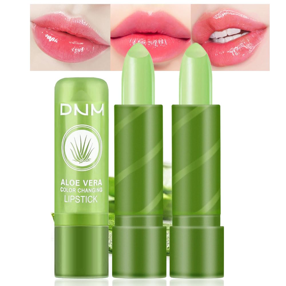 2Pcs Flower Jelly Color Changing Lipstick Magic Lipstick Lip Gloss with Flower inside,Clear Flower PH Jelly Lipstick Prime Lip Color Change Changing Lipstick Lip Blam