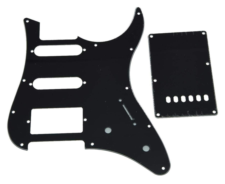 Guitar HSS Pickguard and Tremolo Trem Cover Back Plate fits Yamaha PACIFICA Guitar Black 3 Ply