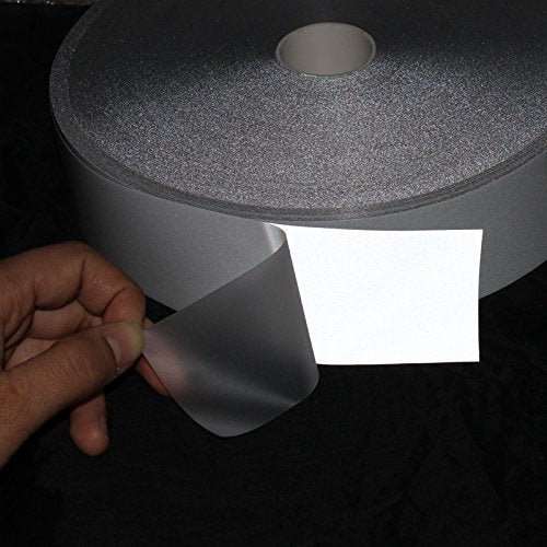 Silver Reflective Iron On Tape Heat Transfer Vinyl Film Wide 50mm (2) (2 x 33ft)
