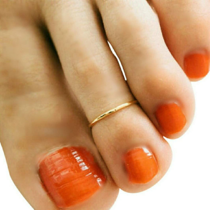 14k Gold Filled 1mm Thin Wire Plain Band Adjustable Toe Ring (1 Count (Pack of 1))