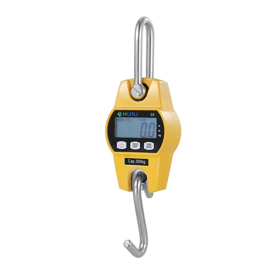 Mini Hoist 300 kg / 600 lb Crane Scale Industrial Heavy Duty Digital Hanging Scales Yellow for Home Farm Factory Hunting