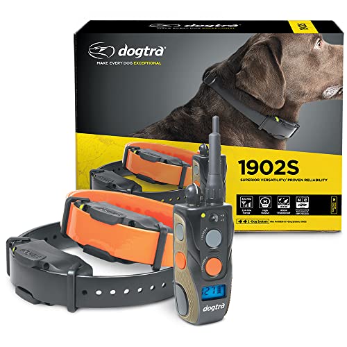 1902S Ergonomic 3/4-Mile IPX9K Waterproof High-Output 2-Dog Remote Dog Training E-Collar