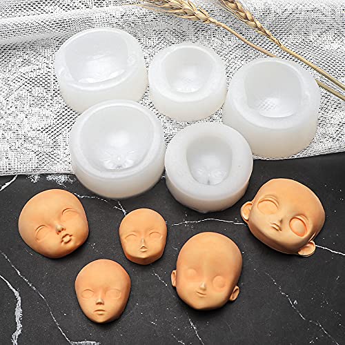 10Pcs Human Face Silicone Molds for DIY Cake Fondant Biscuit Sugar Pudding Chocolate Hard Candies Dessert Candle Decor Chocolate Polymer Clay