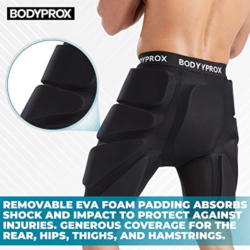 Protective Padded Shorts for Snowboard,Skate and Ski,3D Protection for Hip,Butt and Tailbone (Large) Black