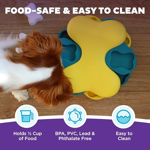 by Nina Ottosson Dog Tornado Treat Puzzle Dog Toy, Level 2 Intermediate, Blue