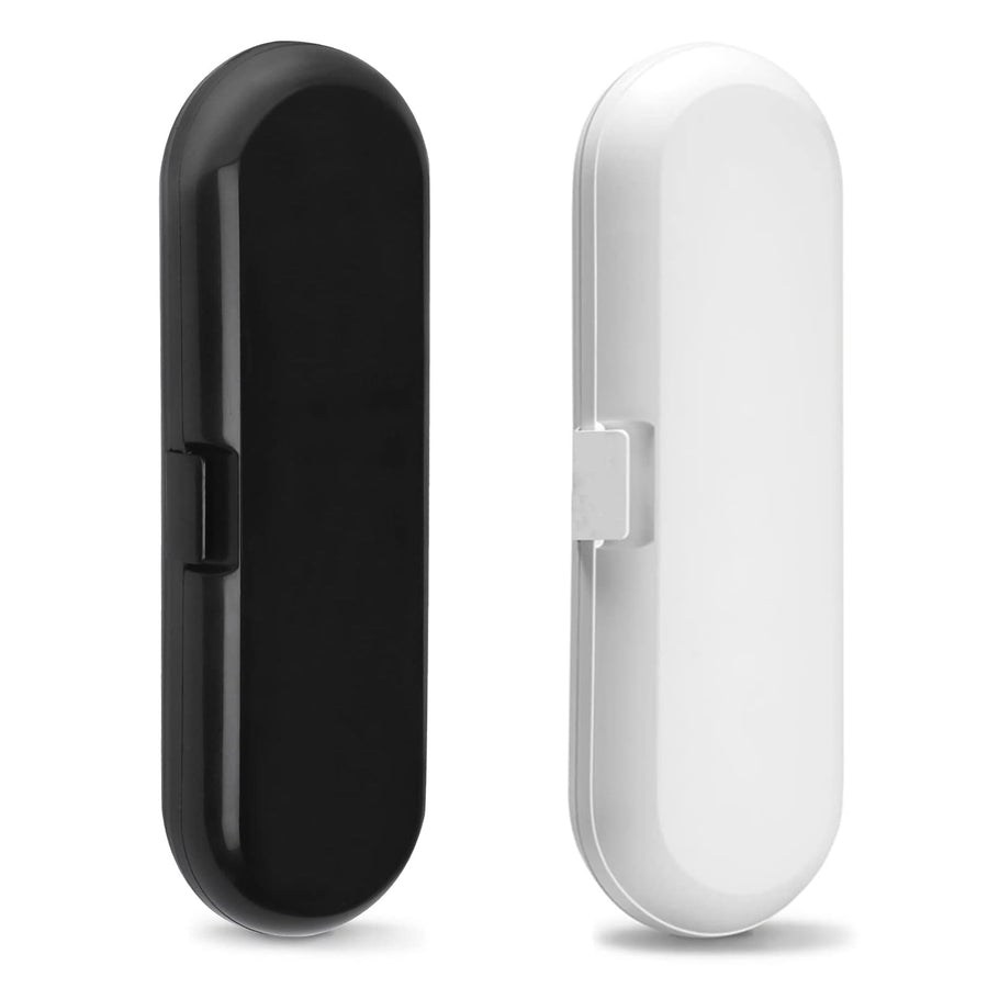 2 Pack Electric Toothbrush Travel Case for Oral-B Pro and Other Electric Toothbrush, Portable Travel Toothbrush Holder (Black & White)
