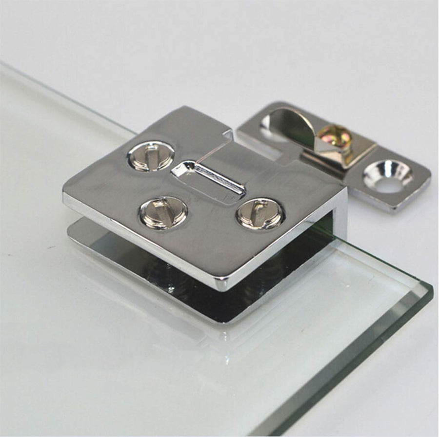 (2 Pieces) Stainless Steel Cabinet Glass Door Hinge Wine Cabinet Door Hinge Cabinet Glass Hinge Cabinet Glass clamp Without Drilling